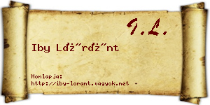 Iby Lóránt névjegykártya
